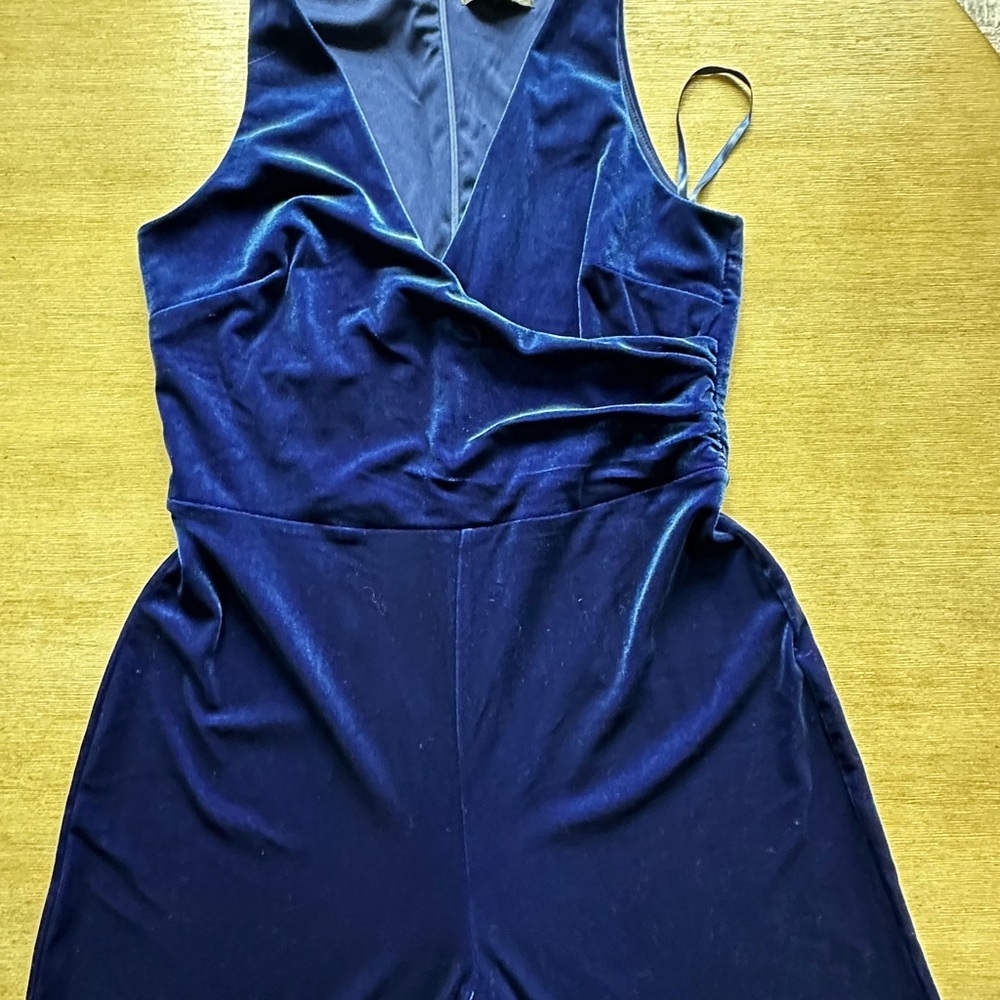 Banana Republic Royal Blue Velvet Jumpsuit - Picture 7 of 11